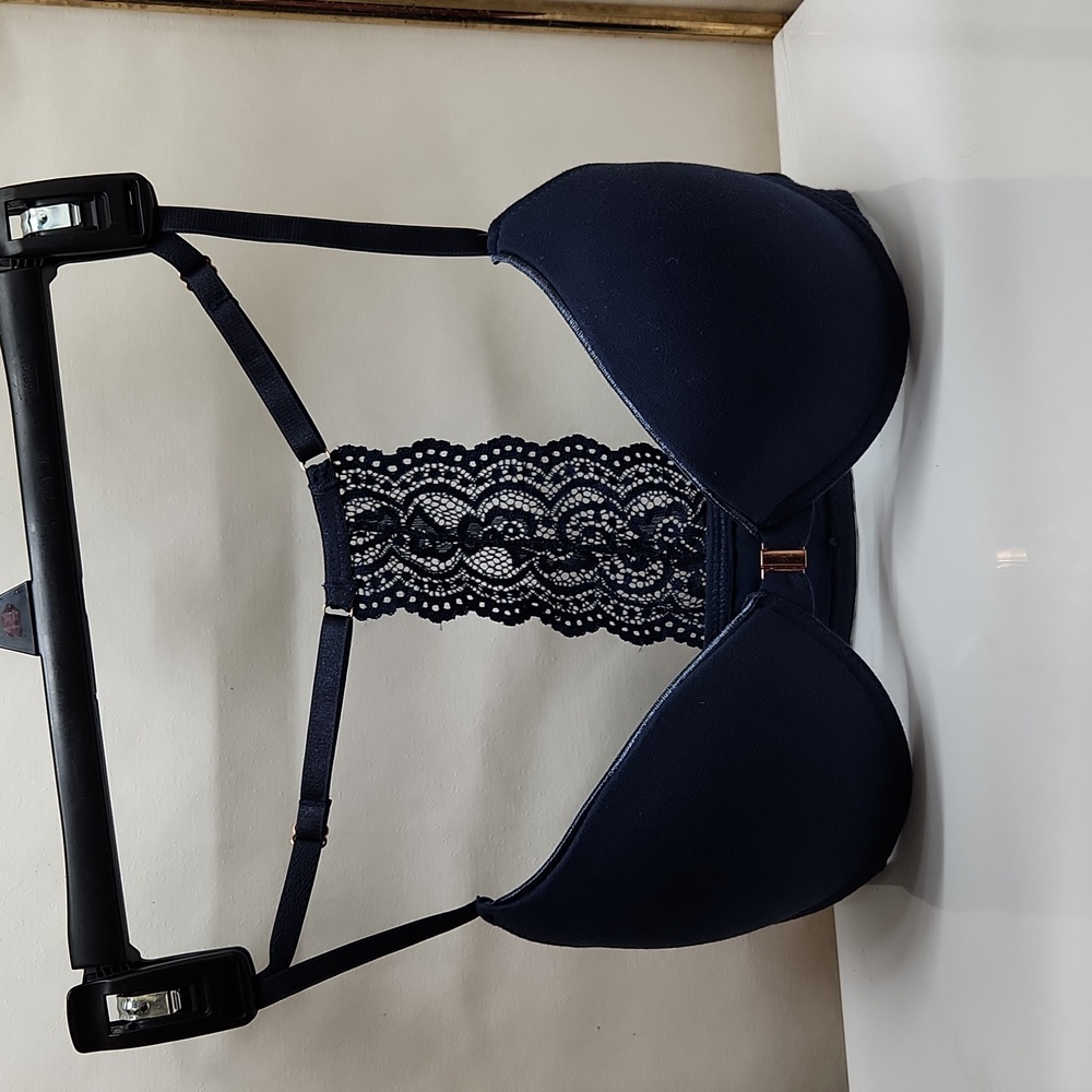 Marilyn Monroe 34C Navy Blue Sexy Lace Backed Bra